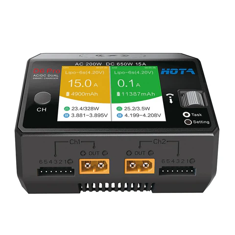 HOTA D6 Pro 325W, 1-6S Dual Channel AC/DC, Wireless Charging